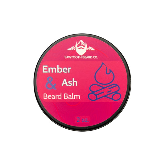 Sawtooth Beard Co. Ember & Ash Beard Balm container on a white background
